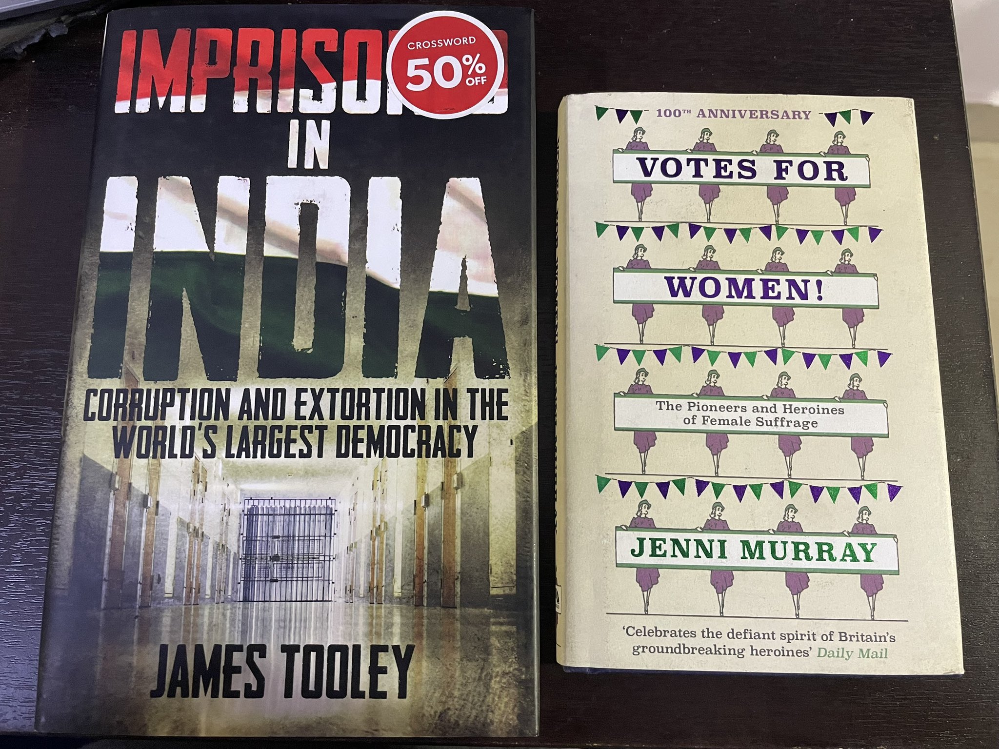 photo of two books - Imprisoned in India ad Votes for Women